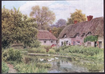 Cottages in Lake, bei Salisbury, Wiltshire, aus The Cottages and the Village Life of Rural England, veröffentlicht von Dent & Sons Limited, 1912 von Alfred Robert Quinton